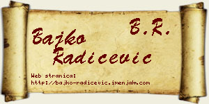 Bajko Radičević vizit kartica